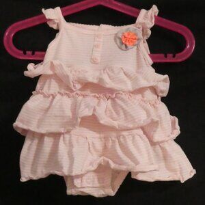 CARTER'S | 6 months | Pink Ruffle Baby Dress with Floral Applique